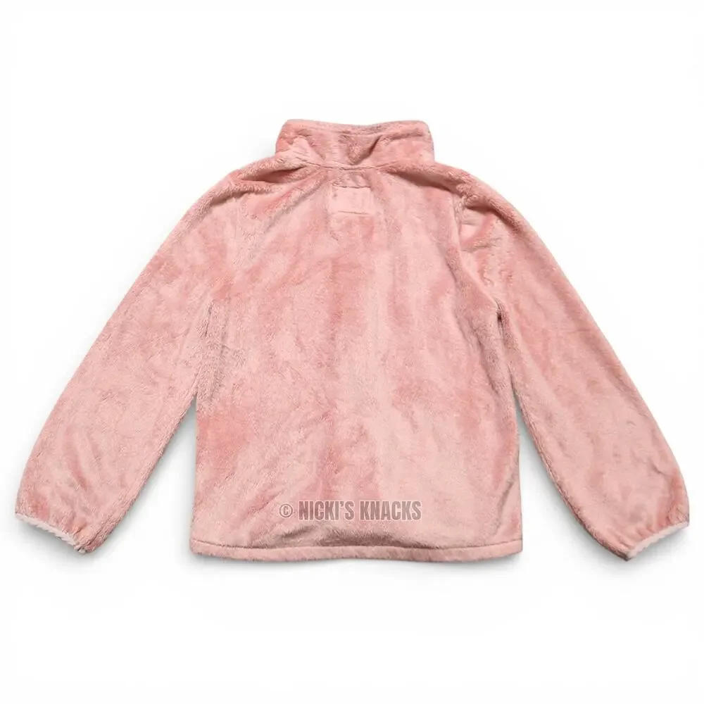 The Children's Place Girls Light Pink Faux Fur Full Zip Sweatshirt Size M 7/8